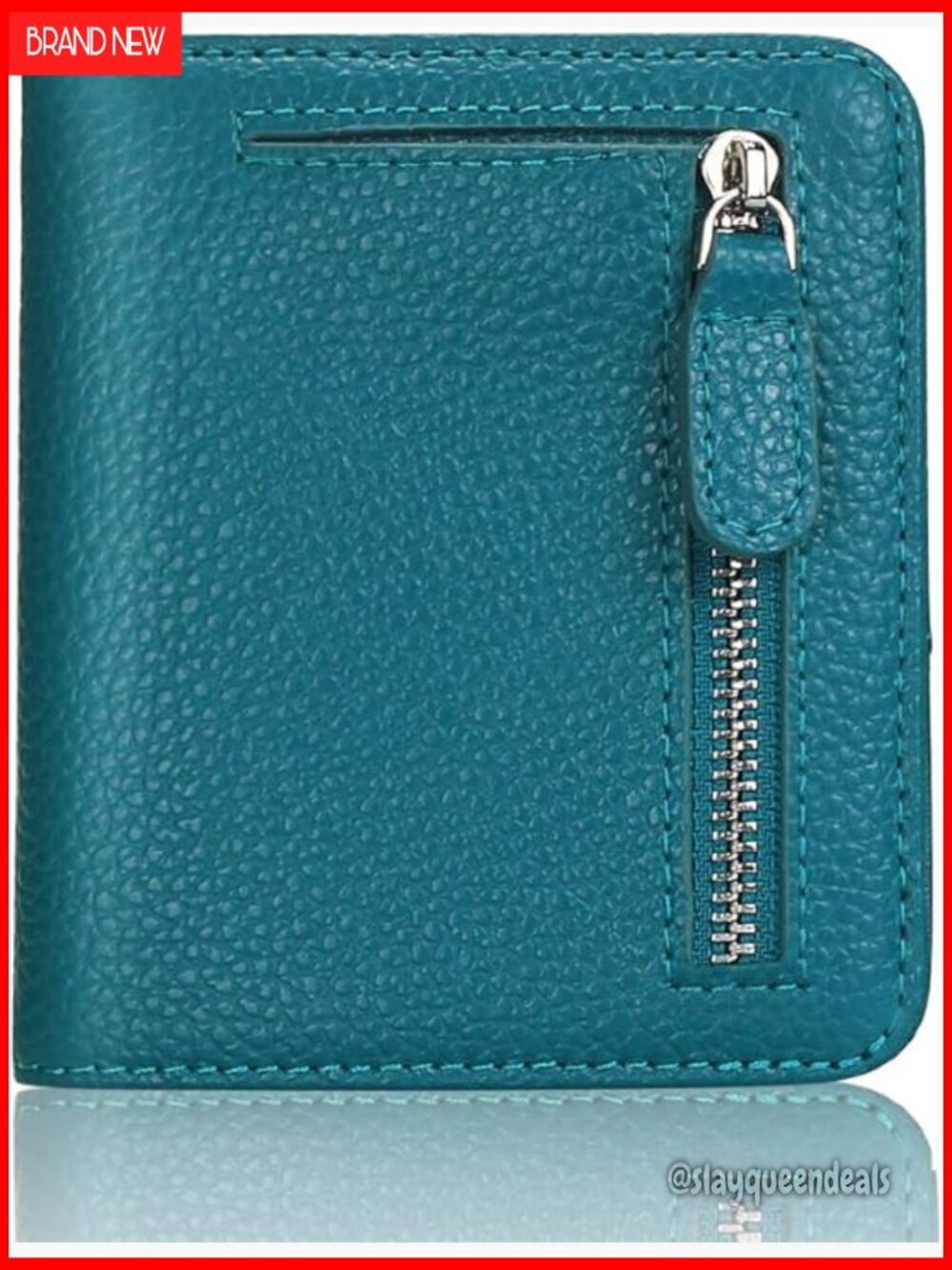 Small Genuine Leather RFID Blocking Bifold Wallet with Zipper Pocket